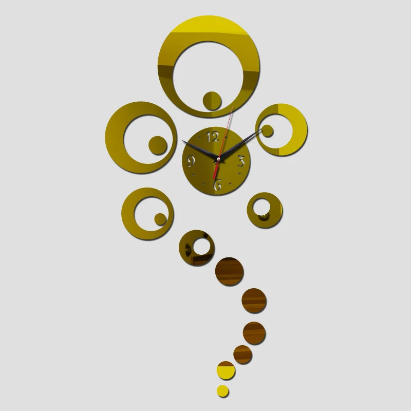 hot acrylic wall clocks 3d beautiful art modern design mirror clock sale sticker promotion decor | Дом и сад