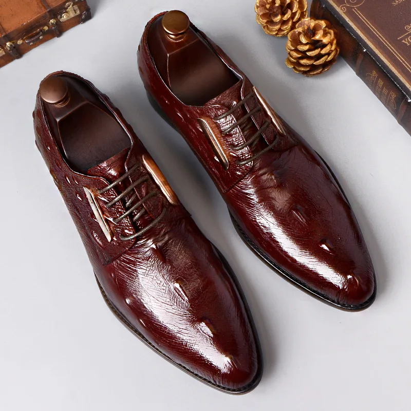 

Men's Plain Toe Wholecut Oxford Genuine Leather Dress Shoes Brown Black Hand-Painted Shoes Male Formal Shoe Man Shoes