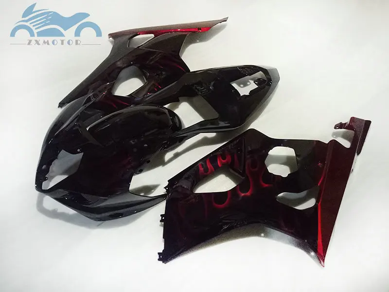 Бесплатный пользовательский комплект обтекателей для Suzuki K3 K4 GSXR1000 03 04 полный комплект обтекателей мотоциклов GSXR 1000 2003 2004 красное пламя BD31