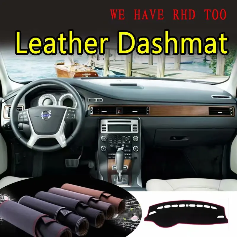 สำหรับ Volvo S80 S80l 2007 2008 2009 2010 2011หนัง Dashmat Dashboard Cover ป้องกันแสงแดด Pad Dash Mat CarpetCar จัดแต่งทรงผม