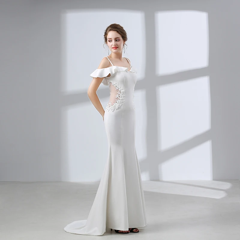 Forevergracedress пикантные белые платья для выпускного вечера 2019 Русалка атласная