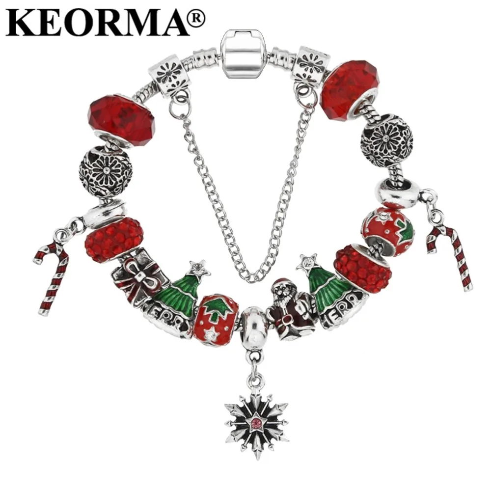 Браслет Шарм KEORMA с красными бусинами модный элегантный браслет в европейском
