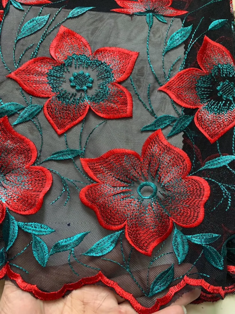 Кружевная сеточка 3 d цветов французская Вельветовая Тюлевая сетчатая ткань в