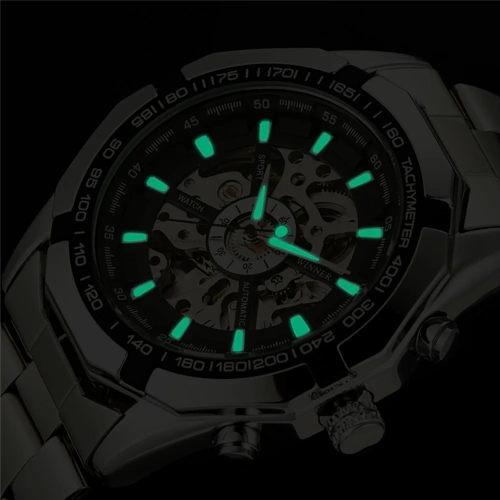 Winner люксовый бренд автоматические часы мужские классические самоветер Скелет