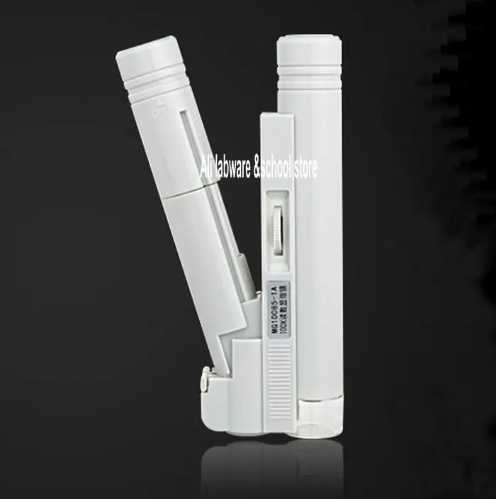 Мини светодиодный 40/80/100X складной увеличительное стекло для чтения, лупа, светодиодное освещение для микроскопа с измерительной Sacle