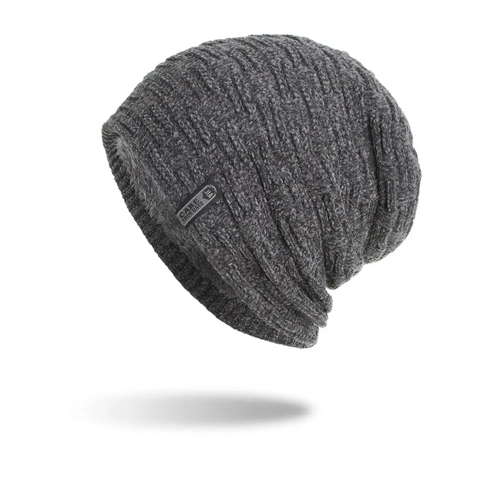 Grey Beanies Joymay новые зимние шапочки Neack теплый набор унисекс Простой теплый мягкий шарф череп вязаная шапка шапки Touca Gorro шапка s WM107 - Цвет: Grey Beanies
