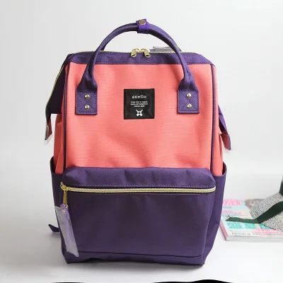 purple with pink Школьные рюкзаки для подростков, девочек и мальчиков, школьный рюкзак anello, сумка для колледжа, легкое кольцо, рюкзак - Цвет: purple with pink