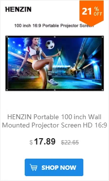 HENZIN 16:9 Портативный 120 дюймов проектор экран 100 дюймов настенный экран для проектора домашний кинотеатр на открытом воздухе проекционный экран