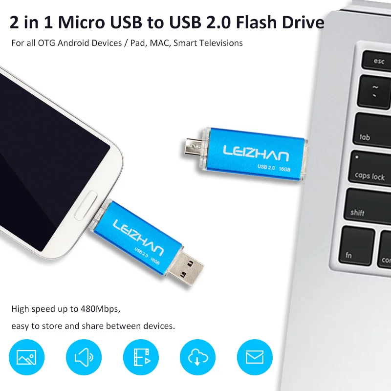 Leizhan USB Flash Drive смартфон флешки OTG 4 г 8 16 32 64 накопитель usb 2.0 Индивидуальные memory stick U |