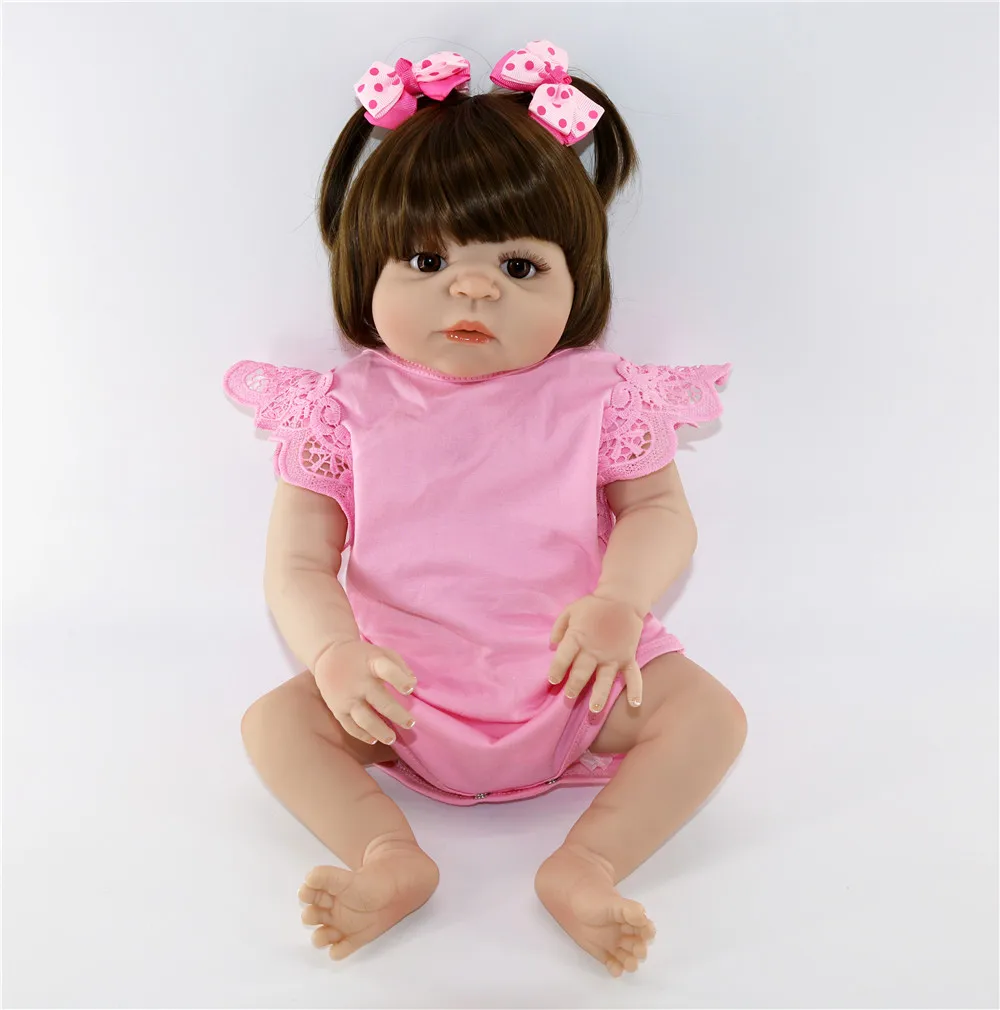 Новейший 22 дюйма полный Силиконовый Reborn Boneca whte skin Bebe живой детский куклы для