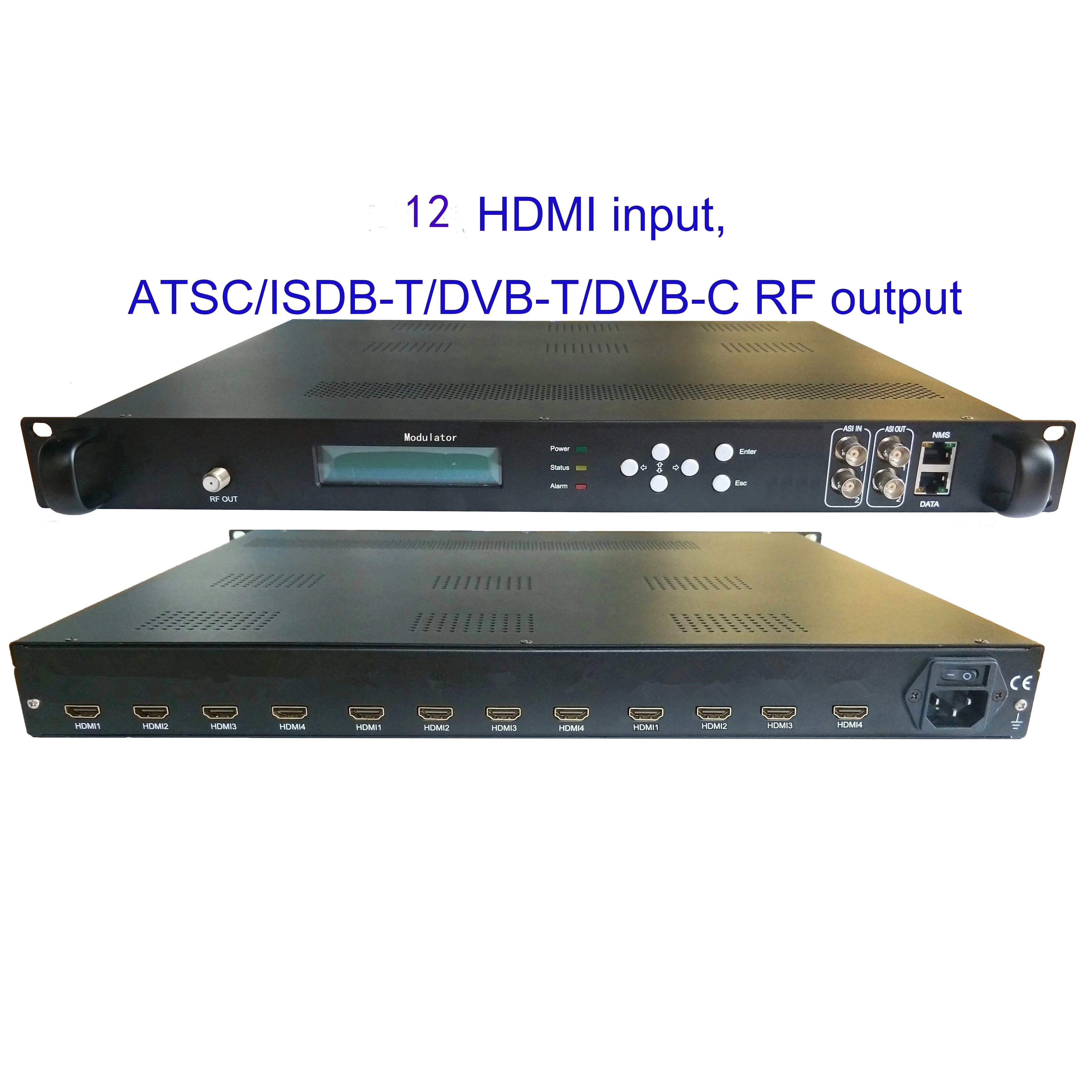 4 transponder 1080P 12/16 HDMI zu/DVB-T encoder modulator Digital TV Headend DVB-T RF Modulator VEK-4782I-12/16