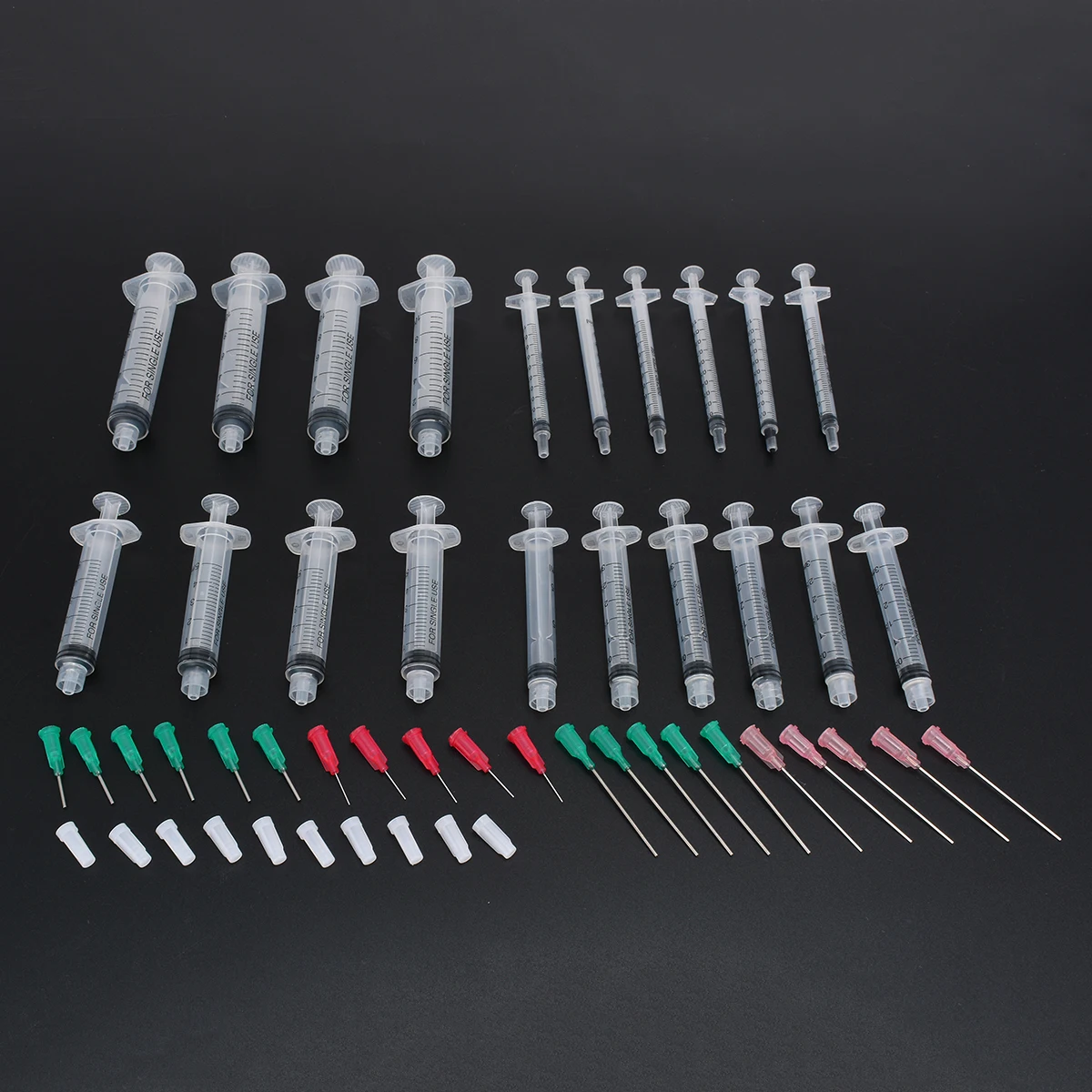 20 пакетов полипропиленовых шприцев объемом 1 мл, 3 мл, 5 мл, 10 мл для наполнения и электронных сигарет.