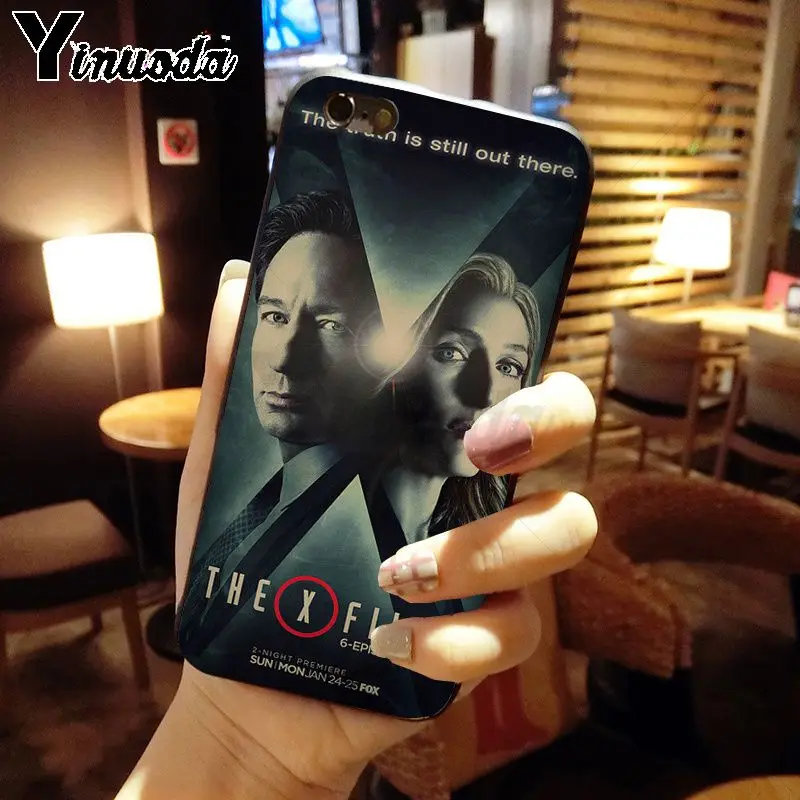 Yinuoda X file Alien UFO ретро плакат крафт бумага черный мягкий чехол для телефона iPhone 5S 6 7