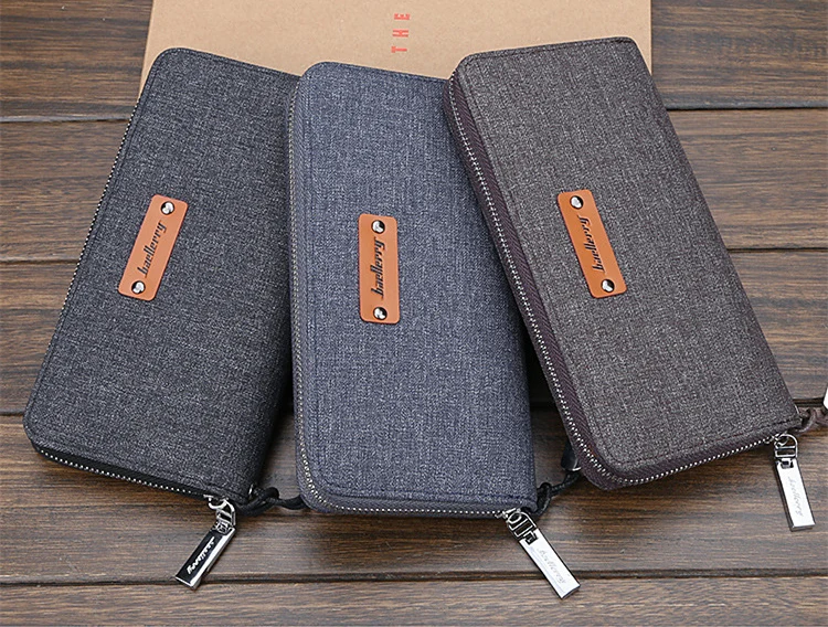 Baellerry Hot Sale Long Men Wallets Card Holder More Screens Canvas Zipper Male Clutch bag High-capacity Purse Coin Pocket | Багаж и сумки