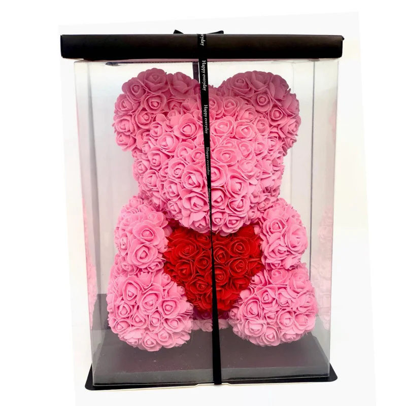 Вечные розы Hug Bear ручная работа подарки на день Святого Валентина долговечное