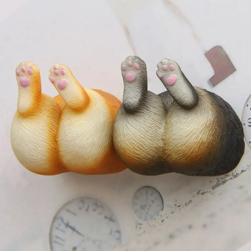 3D мультфильм милый лежа собака корги бедра магнитные наклейки для украшения