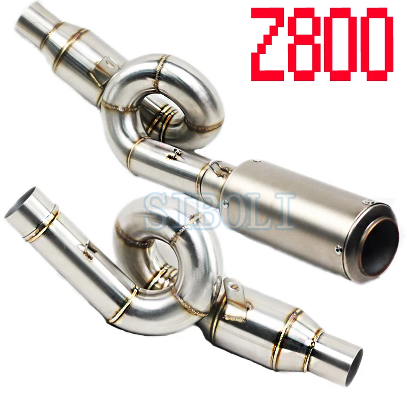 

For Kawasaki Z800 Exhaust Middle Pipe Motorcycle Muffler Full System Tube With Exhaust Muffler AK210