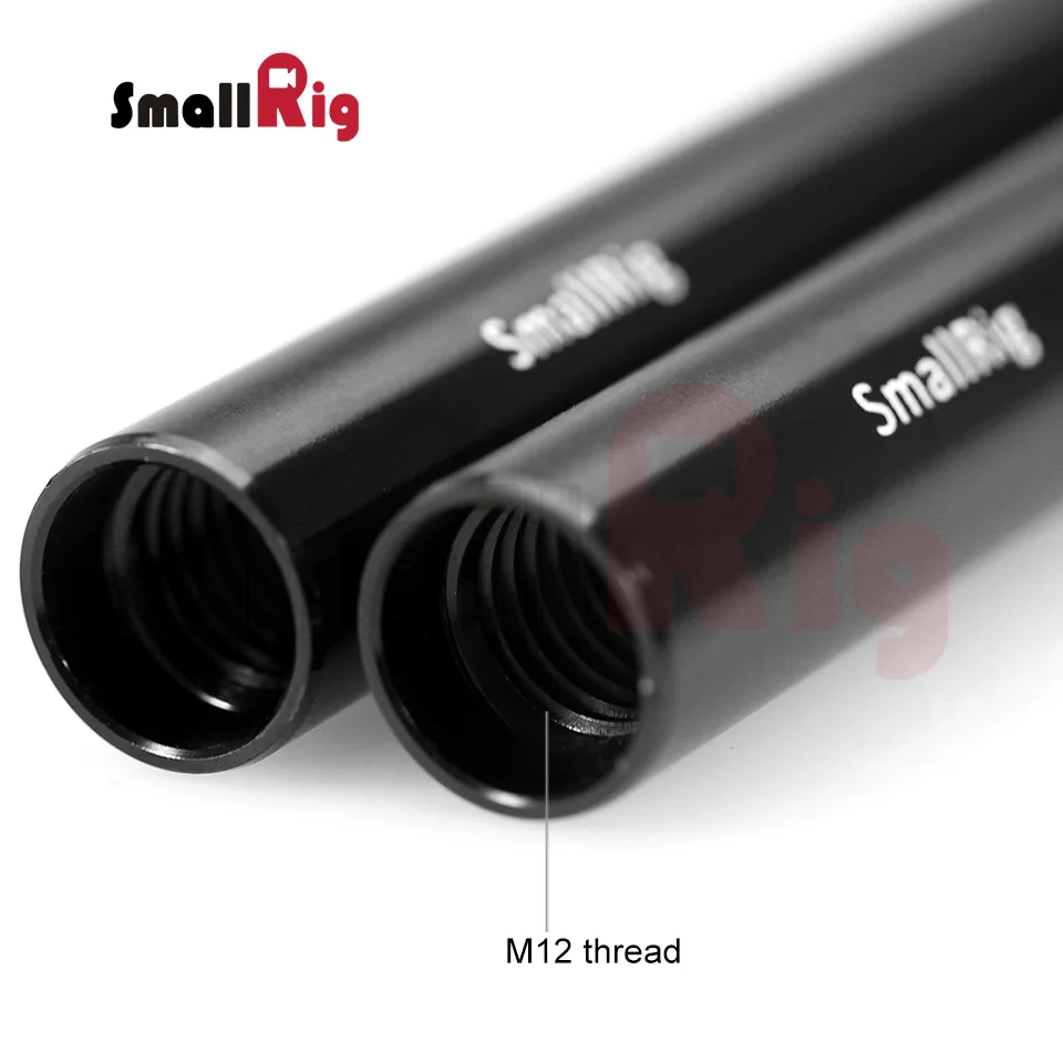 SmallRig 15 мм стержни из алюминиевого сплава 30 см/12 дюймов длиной для Dslr камеры 15 мм стержни системы камеры рельс черный(упаковка из 2)-1053