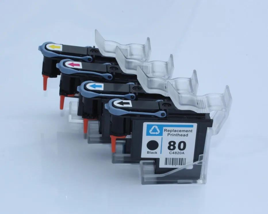 4PK Восстановленное для HP 80 печатающая головка C4820A C4821A C4822A C4823A головка|Чернильные