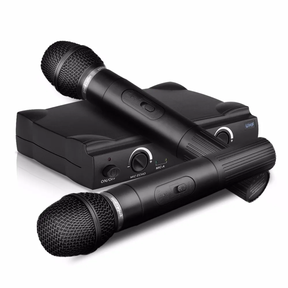 Excelvan K380 Wireless Handheld Condenser Microphone Dual 2 Channel UHF Recording For Karaoke Conference Home Use | Электроника