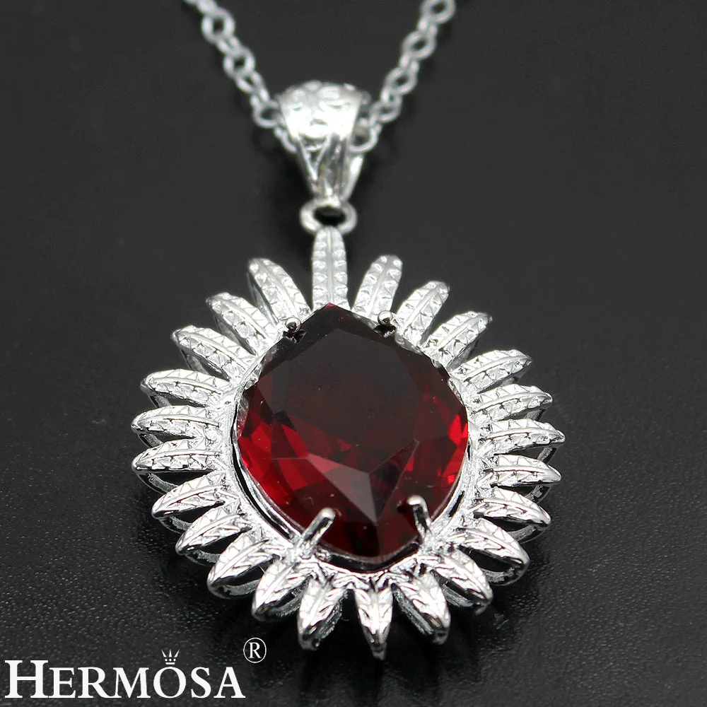 Hermosa Cherry Topazz Sweetie Eye Shape серебряные серьги подвеска ожерелье для женщин NY817 модный