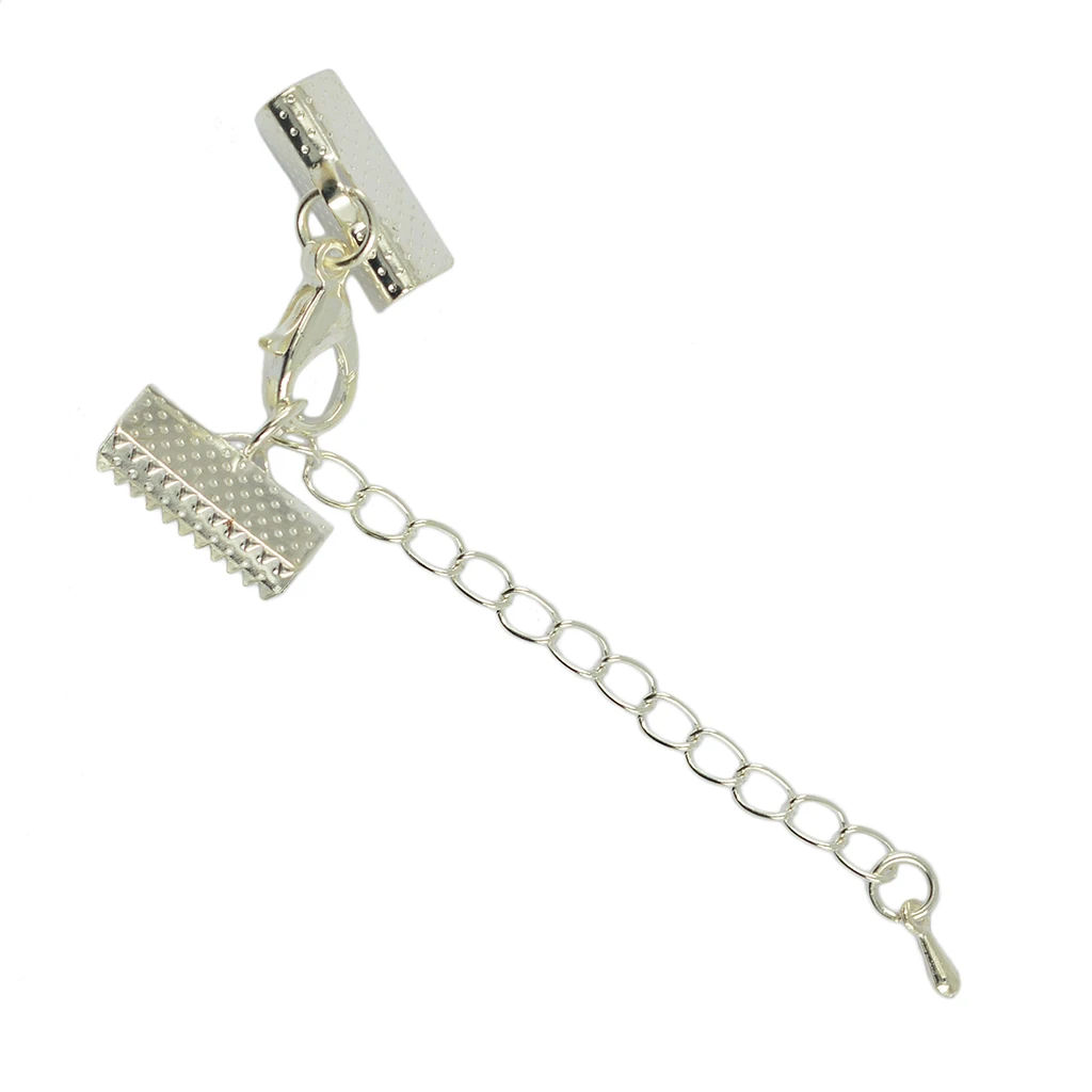 

12 Sets Lobster Clasps Clips Ends with Extender Chain Connector Jewelry Findings