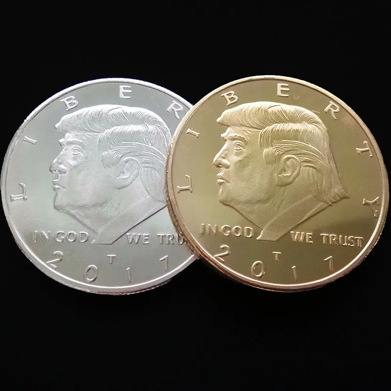 Фото Президент США Дональд Трамп не монеты иностранных валют торжественные золотого