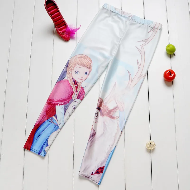 

For Teenage Girl Cartoon Painting Print Fitness Pants Casual Exercise Leggings Elastic Fiber Full Length Energy Trousers