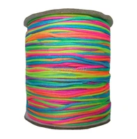 1mm rainbow nylon cord rattail braid cord macrame rope bracelet beading cord chinese knot string accessories 350mroll