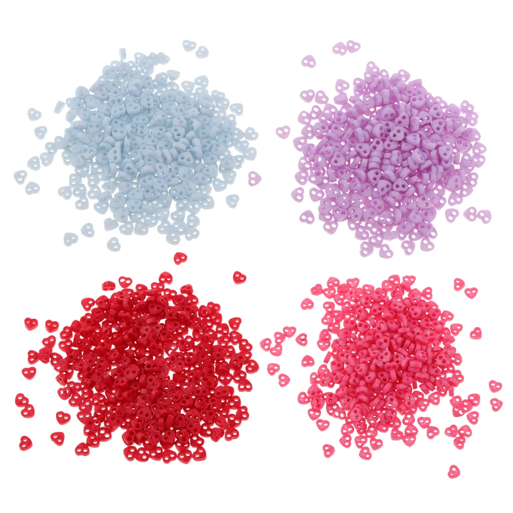 

300pcs Mini Doll Clothes Buttons Heart Shapes Mini Buttons DIY Tiny Buttons For Fashion Dolls Clothes Sewing DIY Crafts 4mm