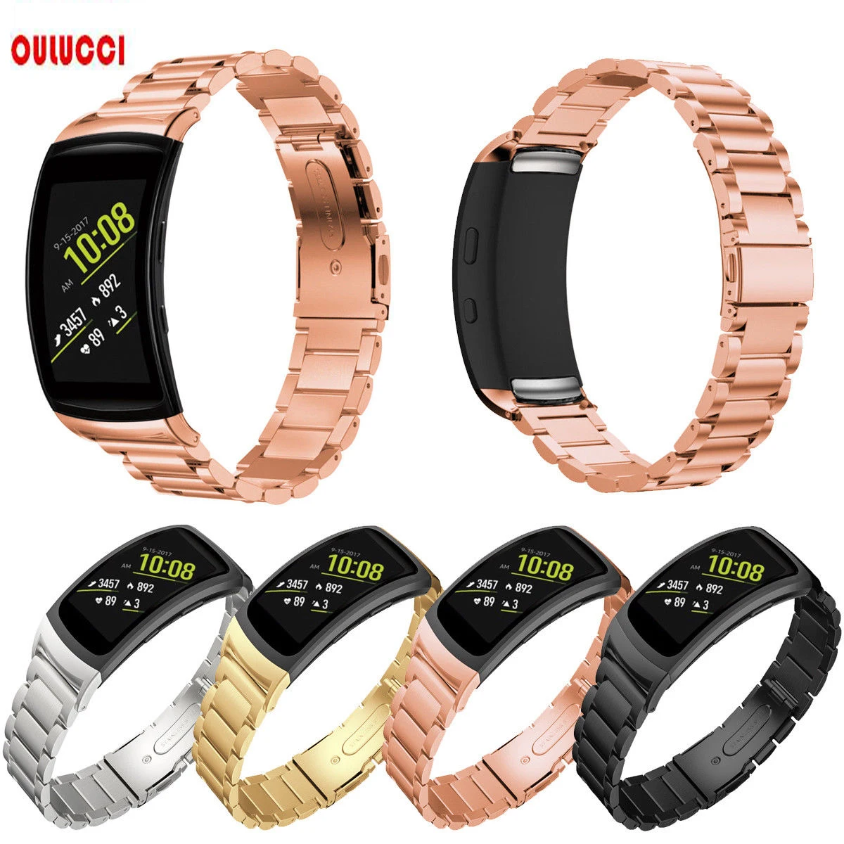 Для gear fit 2, из натуральной нержавеющей стали Металлический Браслет Смарт-часы ремешок фитнес-трекер Браслет для samsung fit 2 полосы
