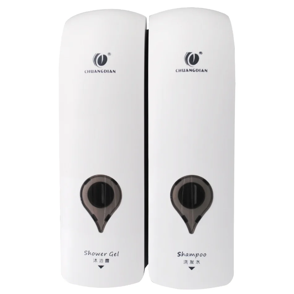 Two pcs 300ML 300 мл* 2 самоклеющийся дозатор для мыла настенный ручной дозатор для мыла для ванной комнаты гель для душа жидкий шампунь дозатор держатель - Цвет: Two pcs 300ML