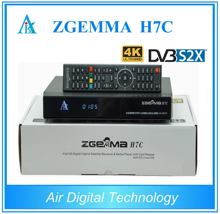 2 шт./лот 4K Ultra HD Zgemma H7C кабельная ТВ приемник combo DVB S2X + * T2/C 4k спутниковый Linux Enigma2| |