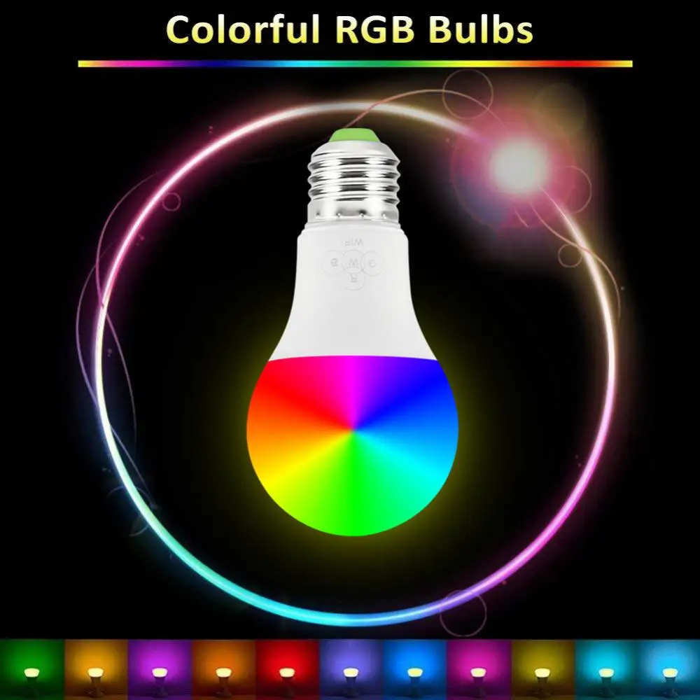 WI FI светодиодные лампы E27 RGBW RGB CCT Смарт Wi Fi затемненный лампа 4 5 W 6 Вт Alexa Google Home с