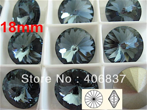 100 шт./лот 18 мм Монтана Rivoli Crystal Бесплатная доставка! Китайский кристалл ривола