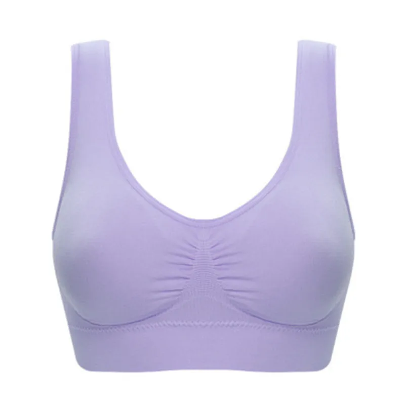 wfws01Violet Повседневный бюстгальтер со съемной подушечкой, двухслойный бесшовный беспроводной бюстгальтер для отдыха, корректирующий фигуру бюстгальтер пуш-ап, комплект из 1 предмета wfws01 - Цвет: wfws01Violet