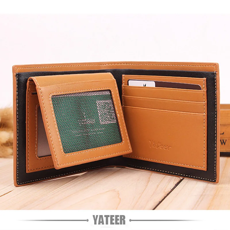 Новое поступление однотонный короткий дизайнерский мужской кожаный кошелек с