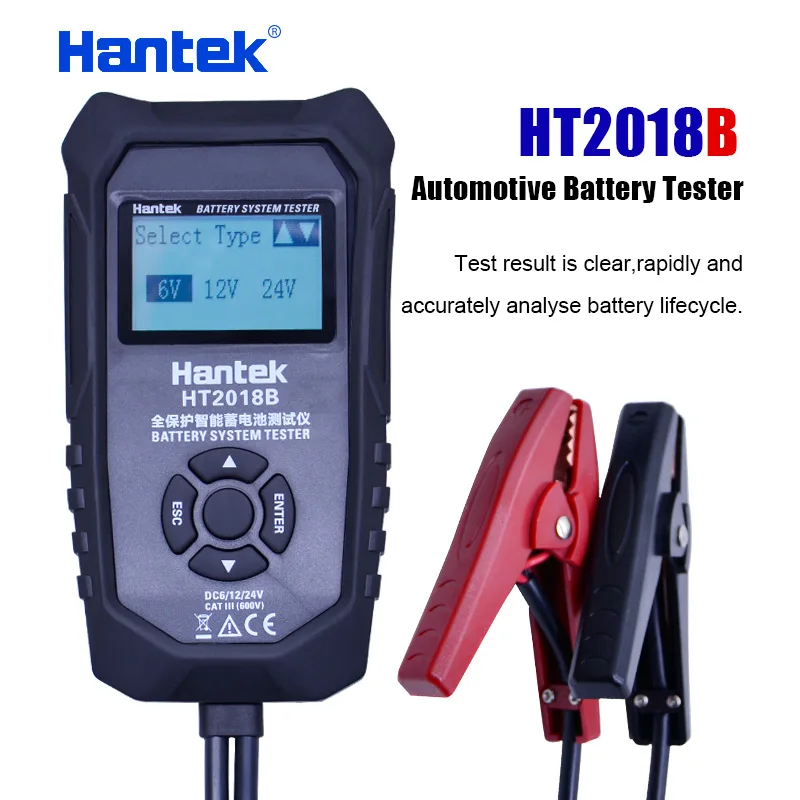 Hantek HT2018B цифровой автомобильный аккумулятор тестер ЖК-дисплей Автомобильный анализатор 6 в/12 В/24 В автомобильный Автомобильный аккумулятор Диагностика - Цвет: HT2018B