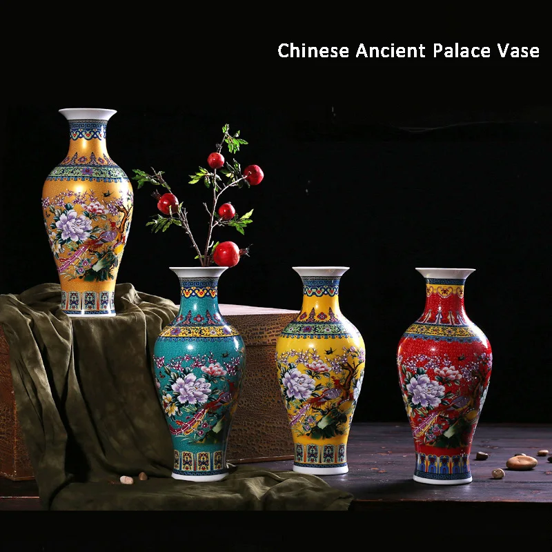 Роскошный античный фарфор Jingdezhen эмалированная напольная ваза большая китайское