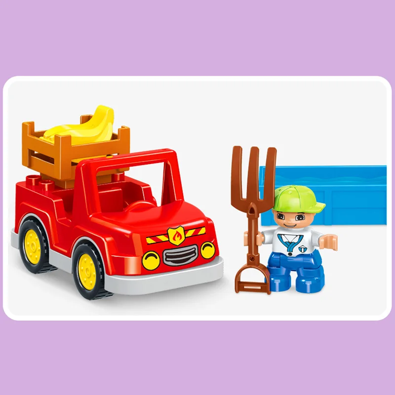 3 комплекта большой Duplo размер строительные блоки ферма животное крокодил слон
