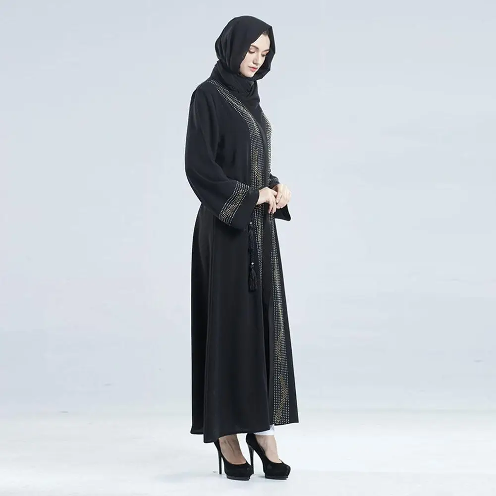 DSstyles мусульманские abaya женские кардиганы с v-образным вырезом горячее