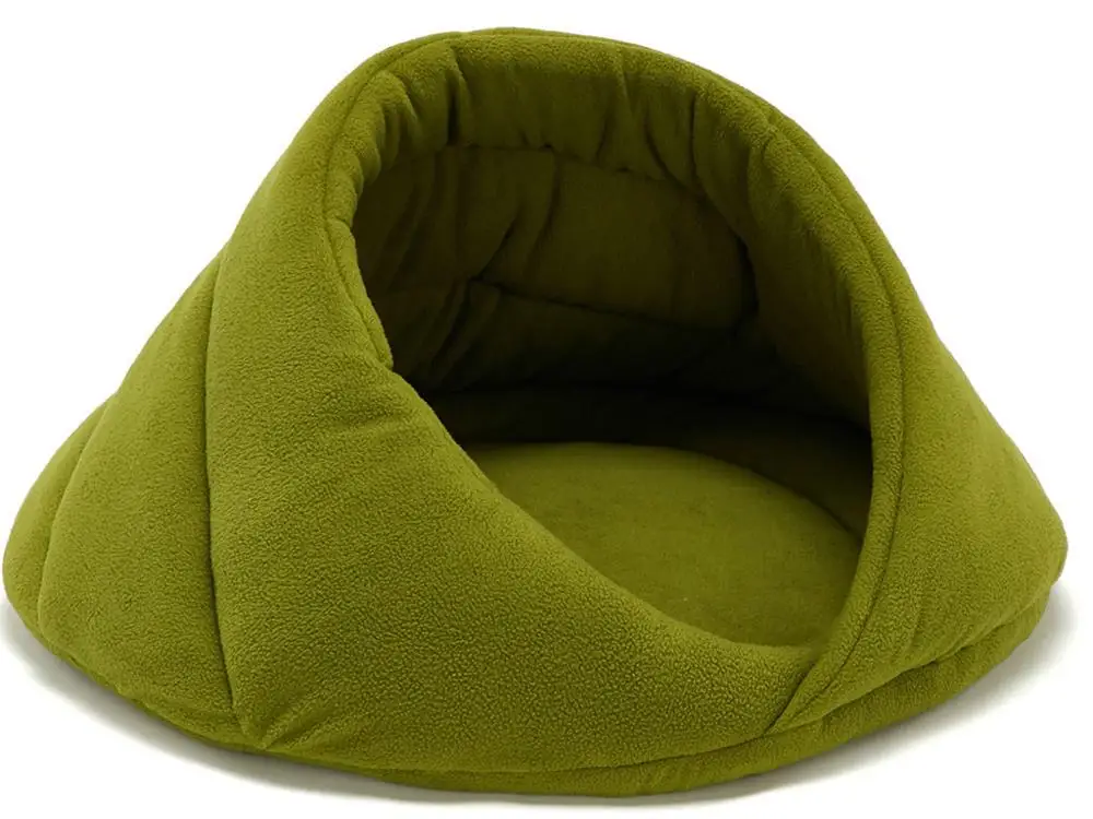 Green Petshy Pet Cat Cave House кровать для собак мягкий коврик для сна для щенка в помещении теплый удобный маленький средний кошки собаки для дома - Цвет: Green