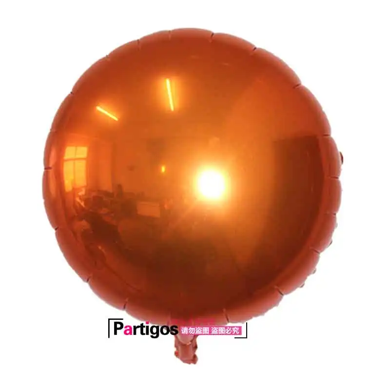 orange 10 шт./лот 18 дюймов круглый Форма цвета розового золота красочные шар из фольги oons надувные воздушные гелиевые шар из фольги Свадьба День Рождения Вечеринка принадлежности - Цвет: orange
