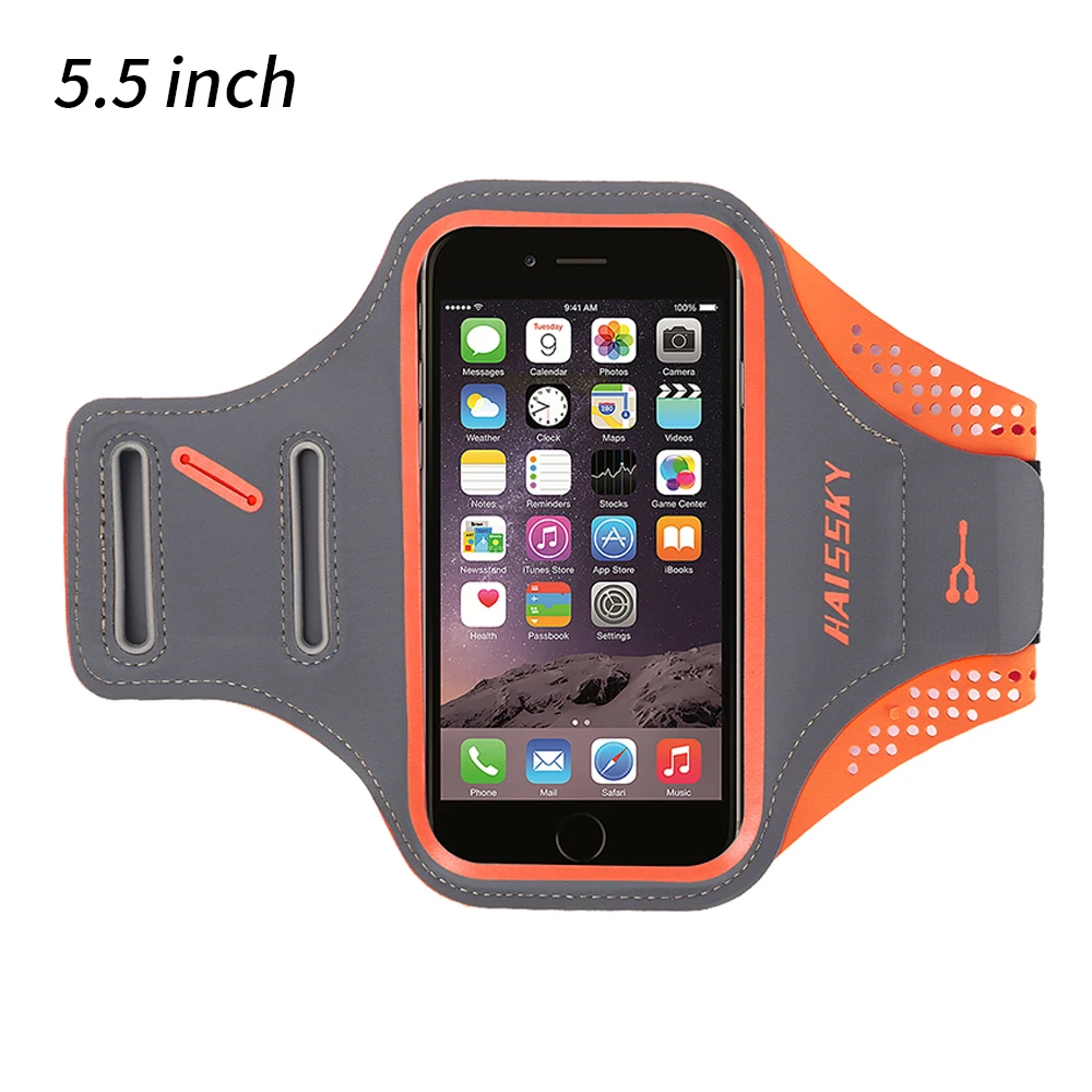 XL Orange HAISSKY Sport Running Armband Case For iPhone XS Max XR X 6 6s 7 8 Plus Belt On Hand Arm Band For Samsung S10 Plus Xiaomi Huawei - Цвет: XL Orange