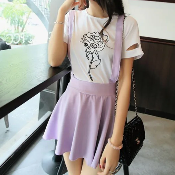 2018 Новый модные пикантные женские юбка на подтяжках пояс Конькобежец Flared