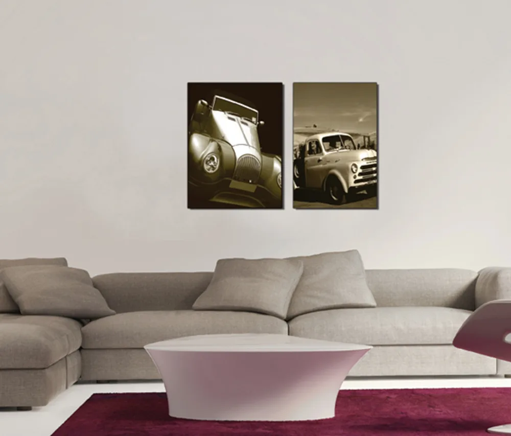 2 шт. без рамки бесплатная доставка Печать на холсте двухэтажный автобус ragtop Маяк