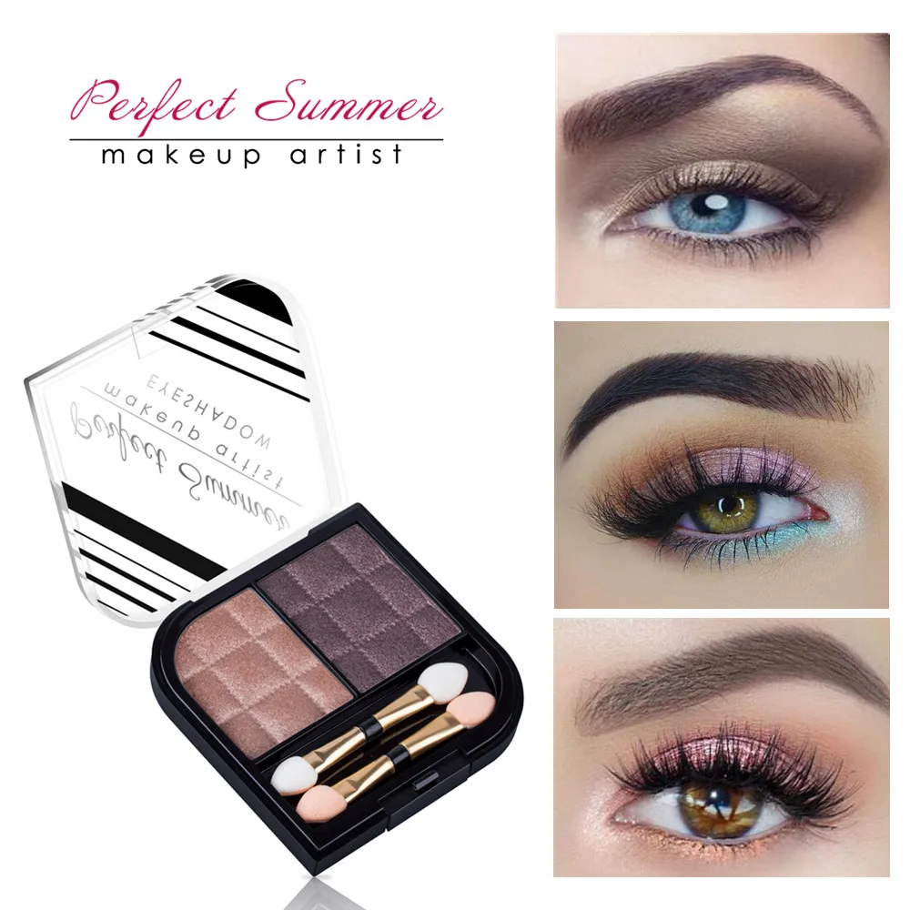 Косметика макияжа тени идеальный летний палитра теней для 2 цвета Shimmer