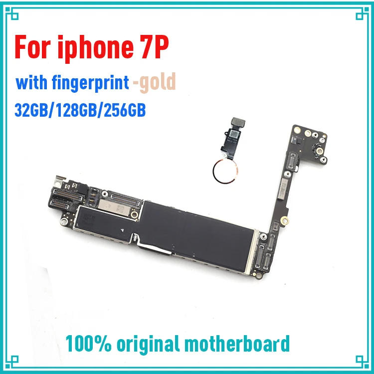 Оригинальная Золотая разблокированная материнская плата для iphone 7 plus с Touch ID