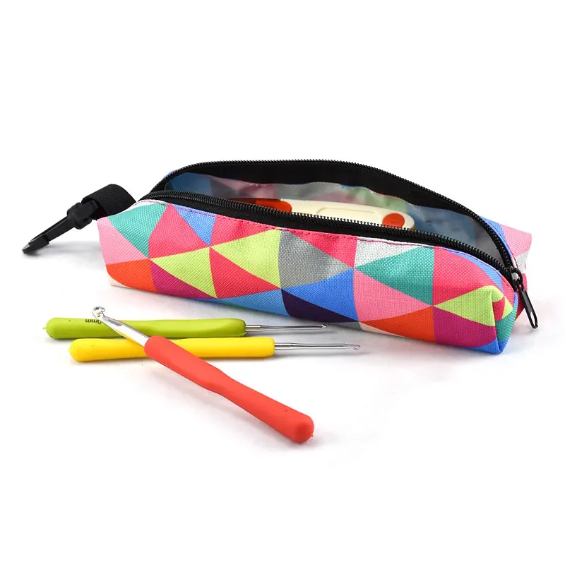 

Empty Crochet Hook Storage Bag Organizer Pen Case Colorful Knitting Needles Bag For Sewing Tools Accessories Needle Arts Craft