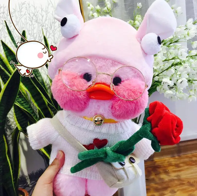 30 см LaLafanfan кафе желтая утка плюшевые игрушки милые мягкие куклы мягкие животные куклы детские игрушки подарок на день рождения